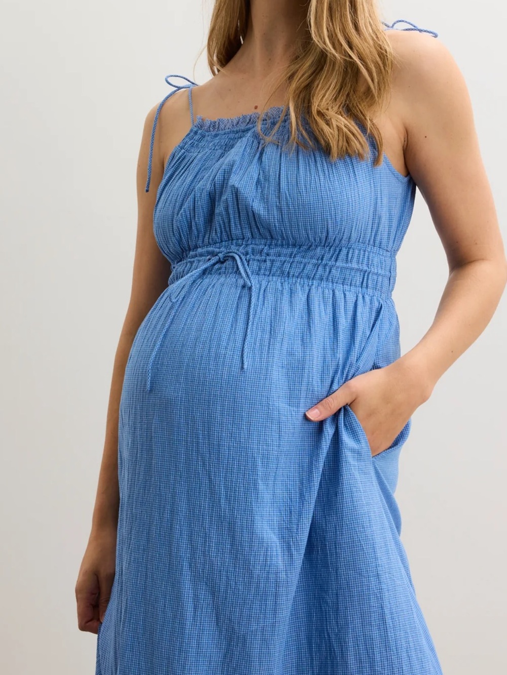 Hatch The Audrey Dress Small NWOT Sky Blue Smocked Maternity Sundress